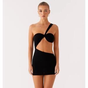 Peppermayo black morocco black cutout mini dress  - size 10